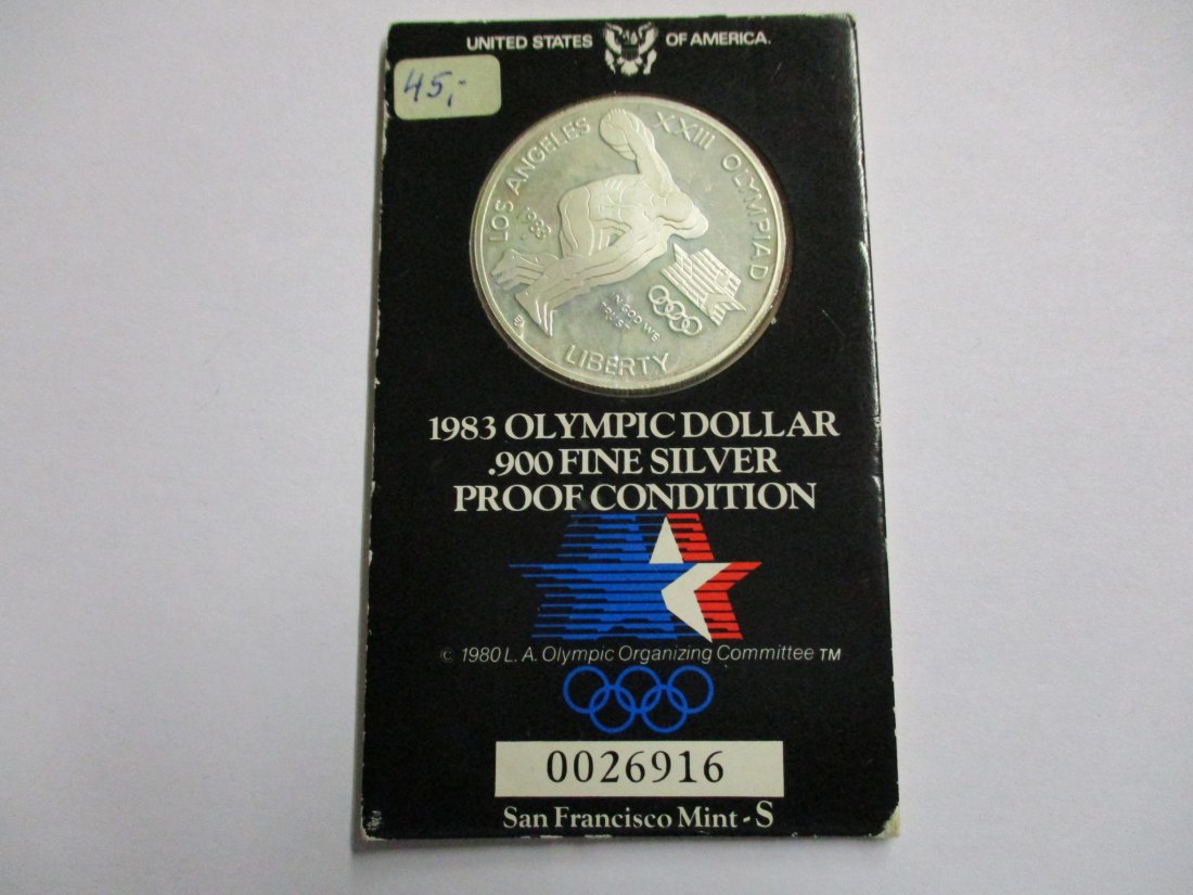  Liberty USA 1983 Olympic Dollar Feinsilber: 24,06 g /U4   