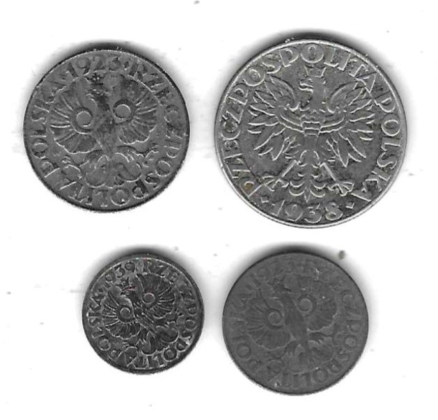  Polen, kleines Lot mit 4 Münzen, fast alle recht gut erhalten, Einzelaufstellung und Scan siehe unte   