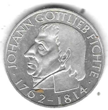  BRD 10 Mark 1964, Johann Gottlieb Fichte, Silber 11,2gr. 0,625, einwandfreier Stempelglanz,   