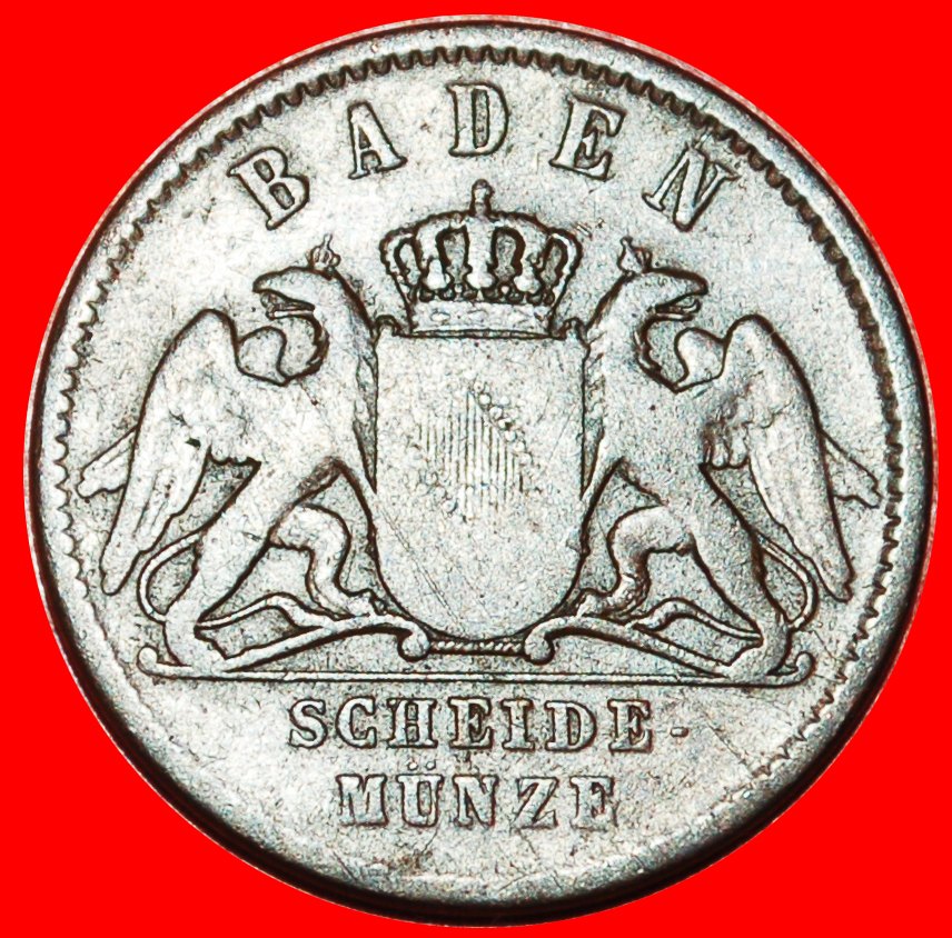  * BADEN (1859-1871): DEUTSCHLAND ★ 1 KREUZER 1860! FRIEDRICH I. (1856-1907) ★OHNE VORBEHALT!   