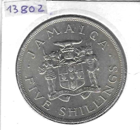  Jamaika 5 Dollar 1966, Cu-Ni, Stempelglanz, siehe Scan unten   