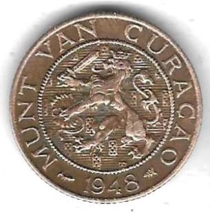  Curacao 2 1/2 Cent 1948, Bro, sehr guter Erhalt, siehe Scan unten   