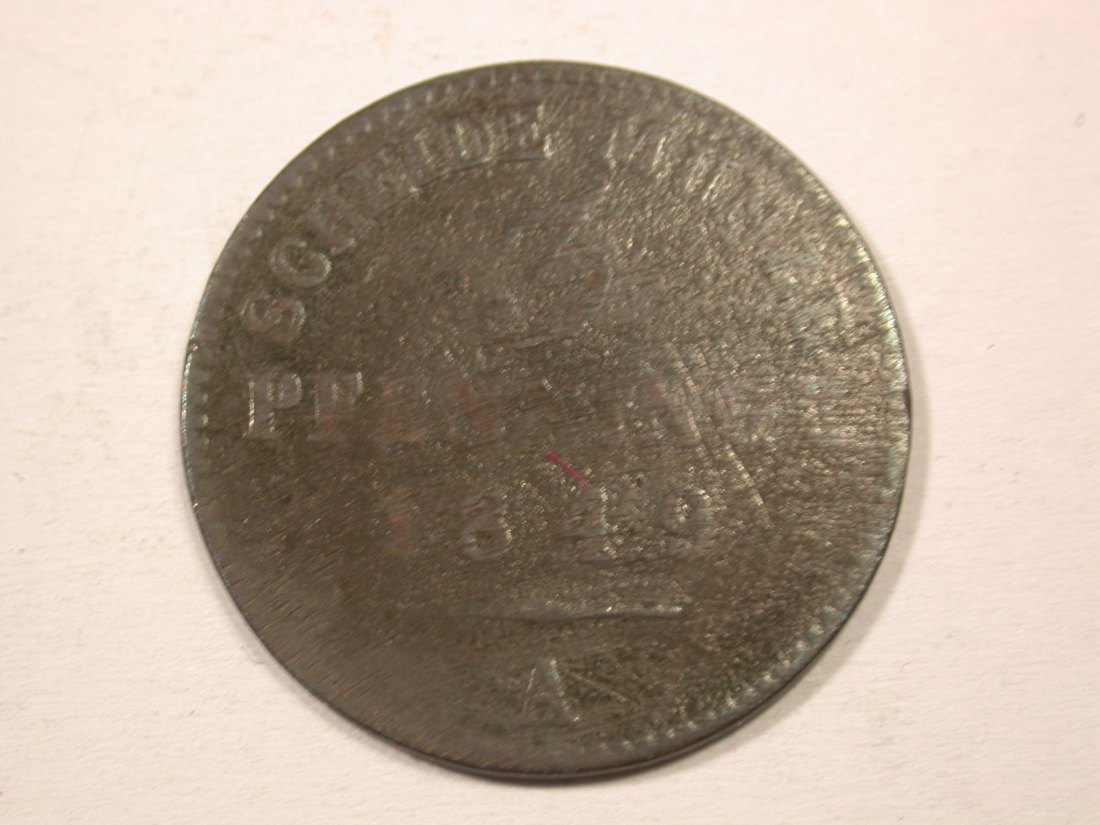 H13 Preussen 3 Pfennig 1849 A Belegstück Originalbilder