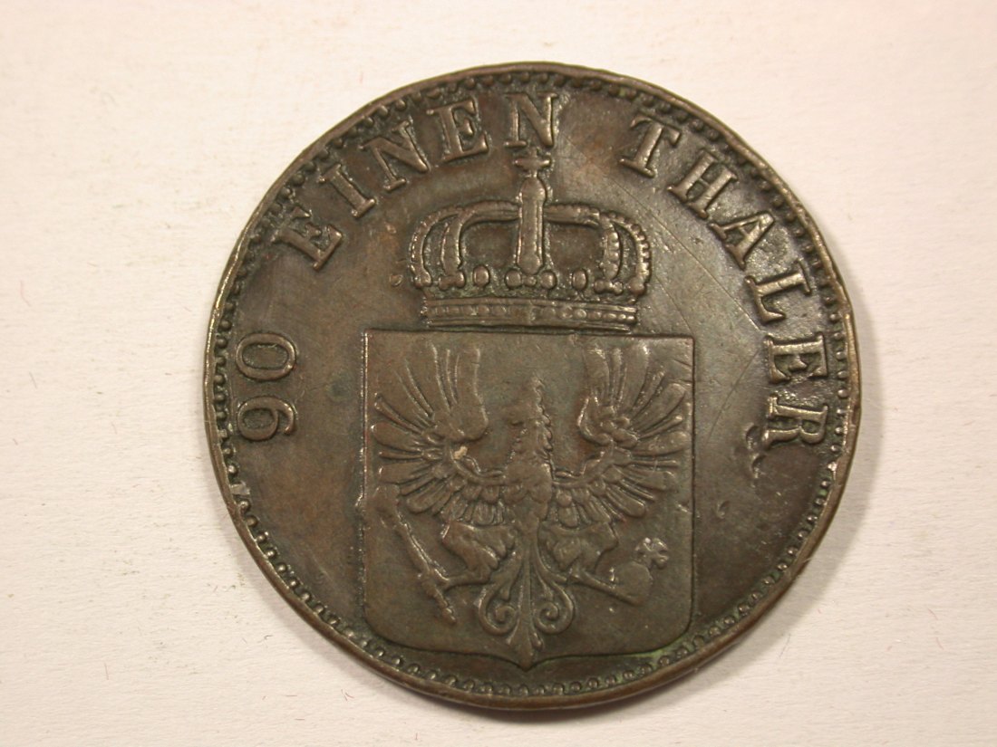  H13  Preussen  4 Pfennig 1854 A in ss, Randf.   R   Originalbilder   