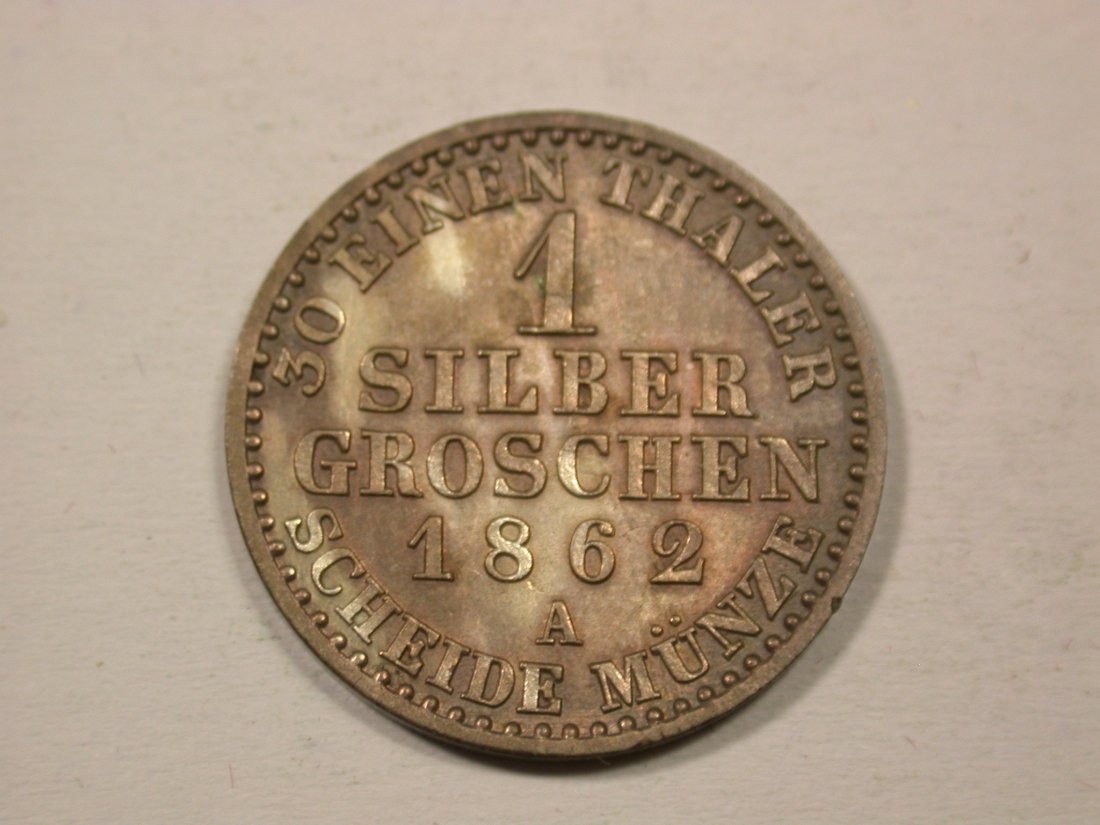  H13  Preussen  1 Silbergroschen  1862 A in vz/vz+   Originalbilder   
