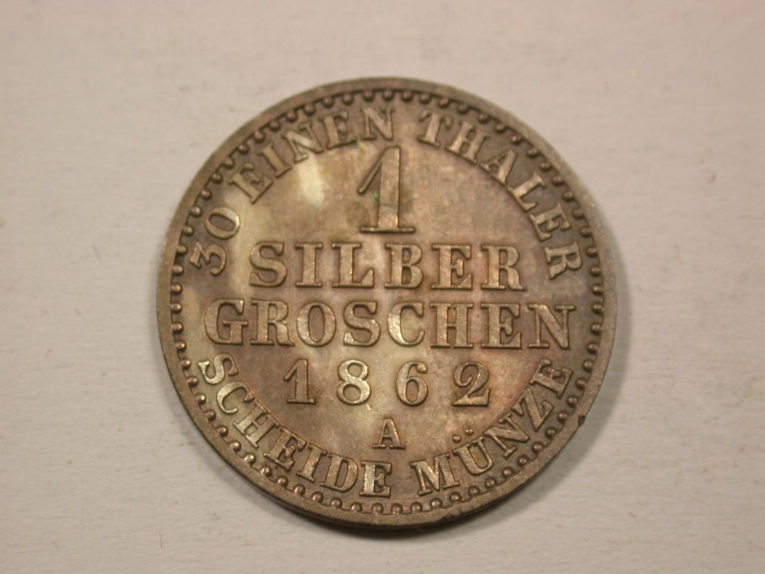 H13 Preussen 1 Silbergroschen 1862 A in vz/vz+ Originalbilder