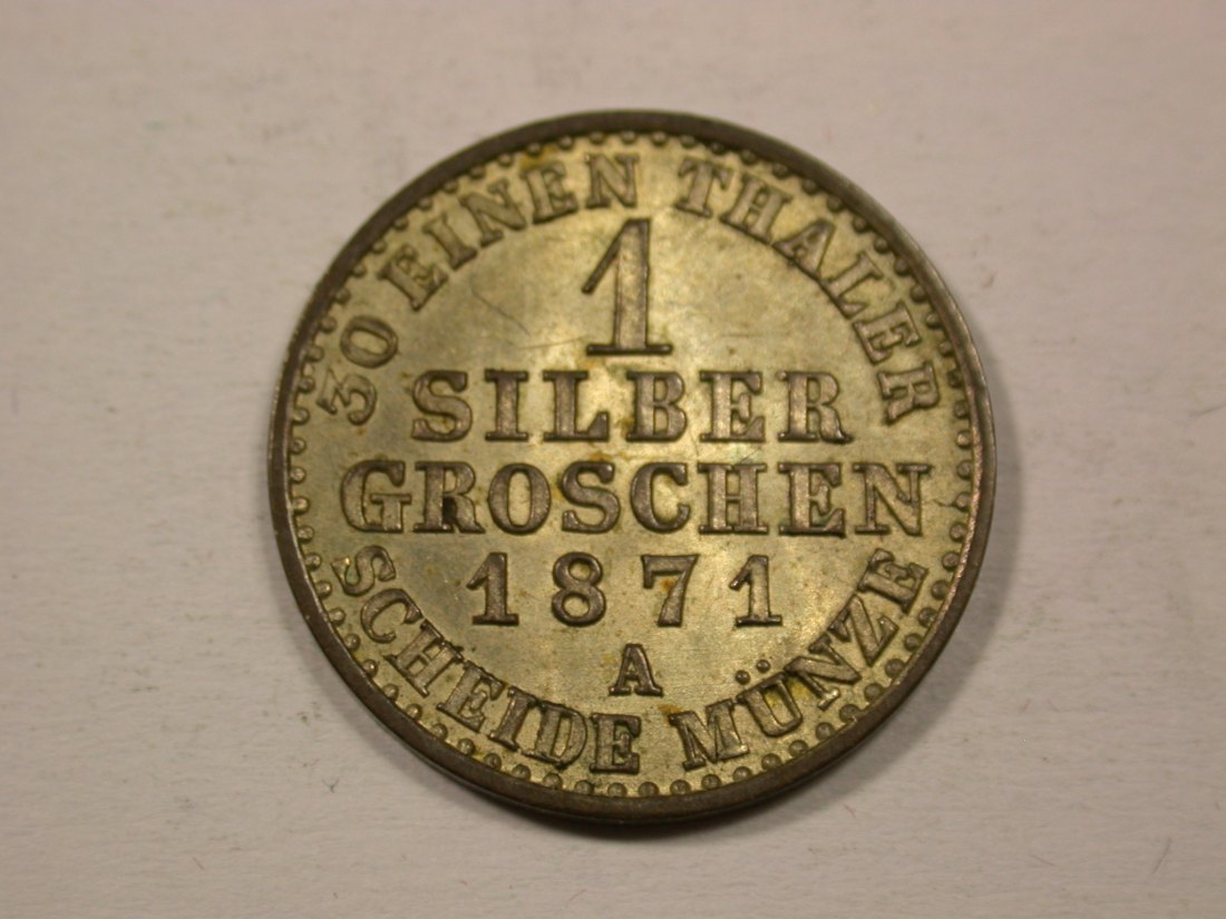  H13  Preussen  1 Silbergroschen  1871 A in  f.ST   Originalbilder   