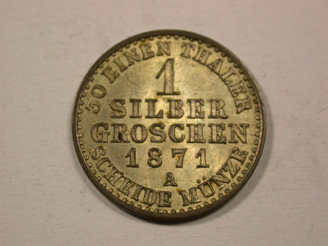 H13 Preussen 1 Silbergroschen 1871 A in f.ST Originalbilder