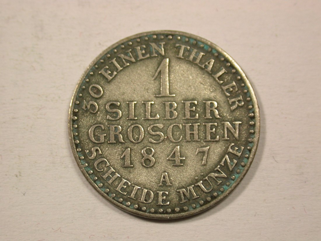  H13  Preussen  1 Silbergroschen  1847 A in ss  Originalbilder   