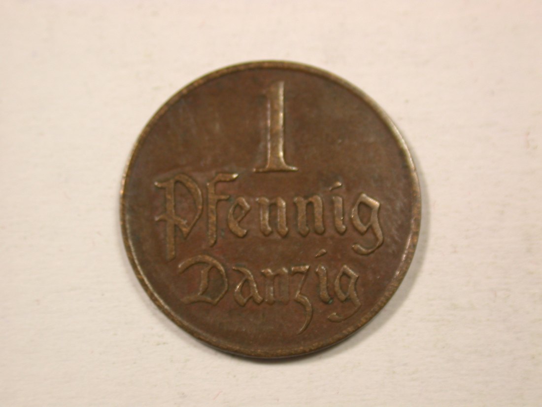  H13  Danzig  1 Pfennig  1923 in ss/ss-vz  Originalbilder   