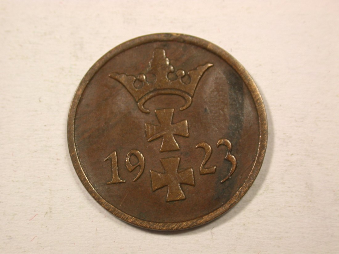  H13  Danzig  1 Pfennig  1923 in ss/ss-vz  Originalbilder   