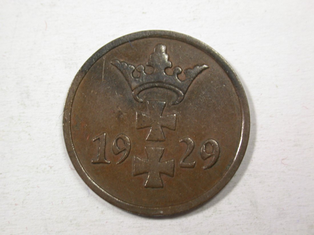  H13  Danzig  1 Pfennig  1929 in ss/ss-vz  Originalbilder   