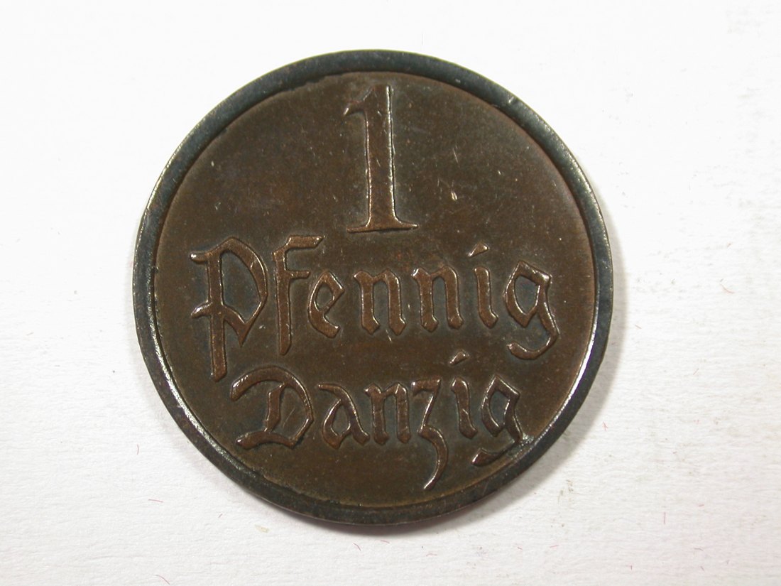 H13 Danzig 1 Pfennig 1937 in ss Originalbilder