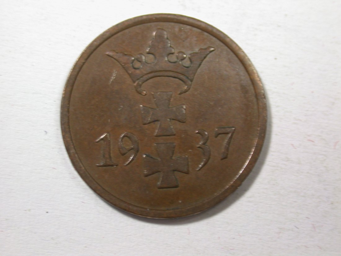  H13  Danzig  1 Pfennig  1937 in ss   Originalbilder   