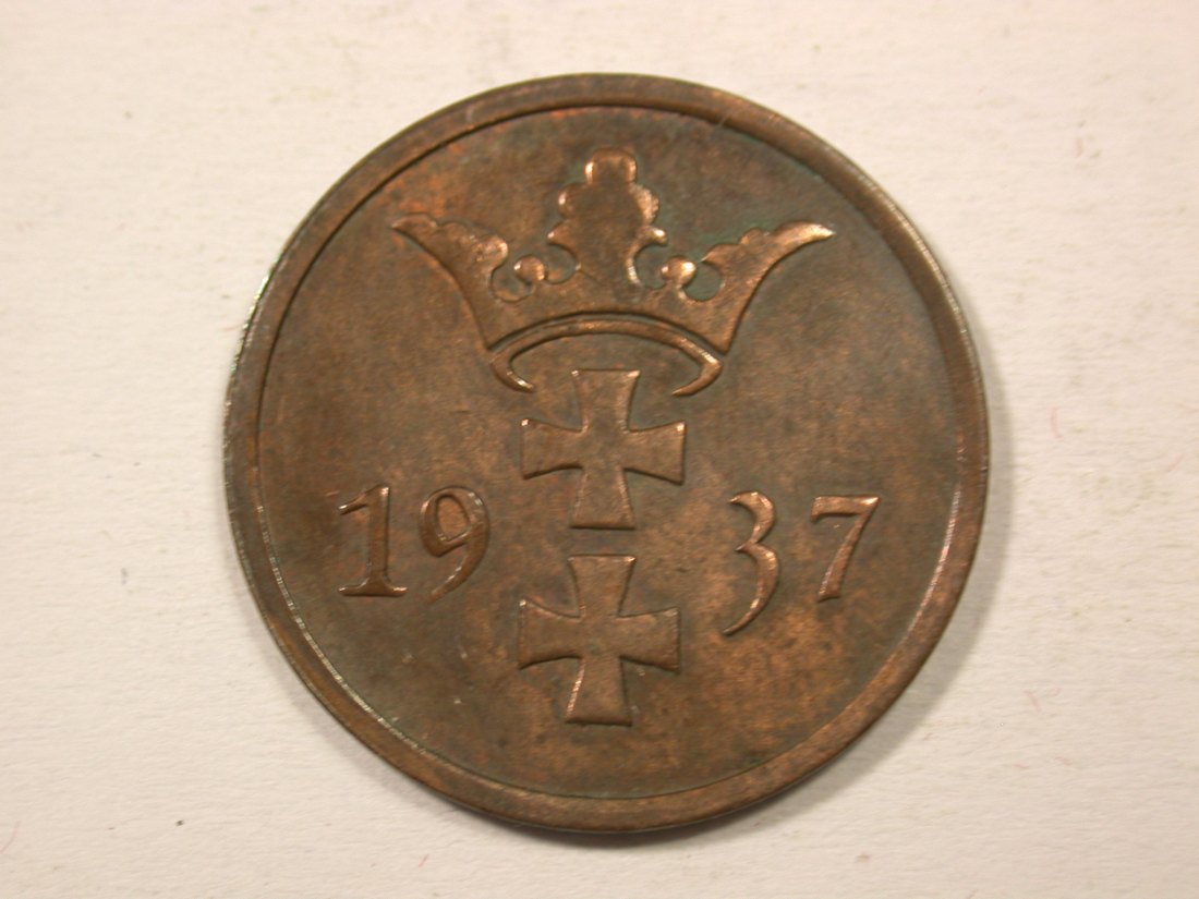  H13  Danzig  2 Pfennig  1937 in ss   Originalbilder   