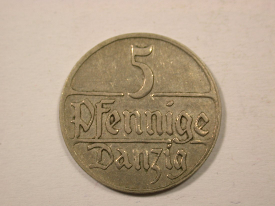  H13  Danzig  5 Pfennig 1923 in ss/ss+   Originalbilder   