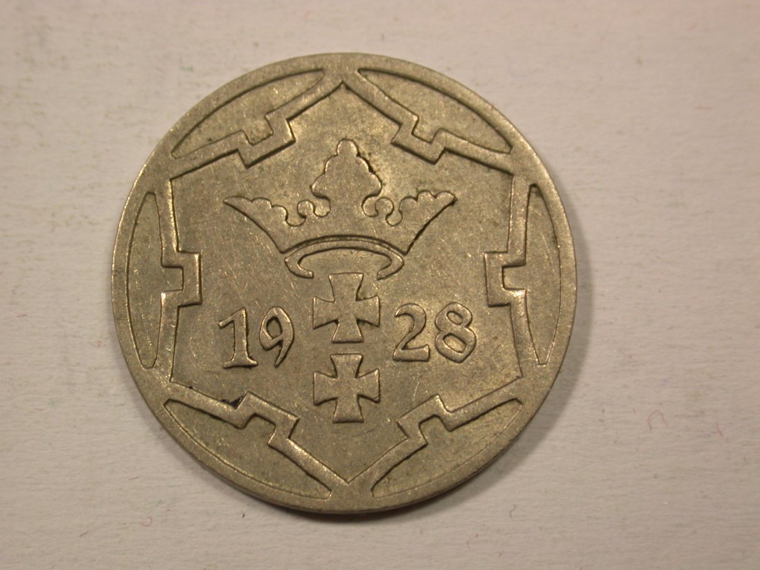  H13  Danzig  5 Pfennig 1928 in ss+  R   Originalbilder   