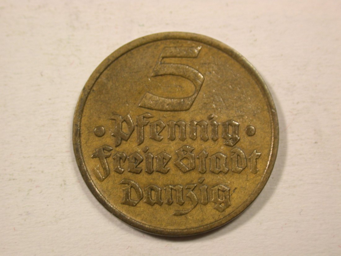  H13  Danzig  5 Pfennig 1932 in ss   Originalbilder   