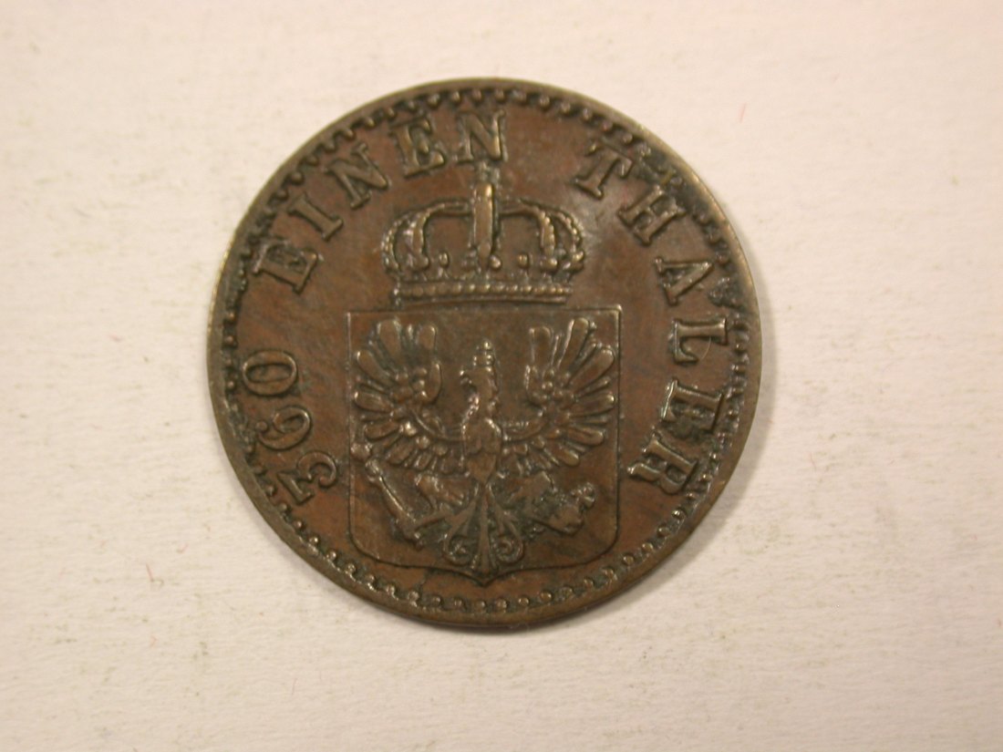  H13  Preussen  1 Pfennig 1863 A in ss+   Originalbilder   