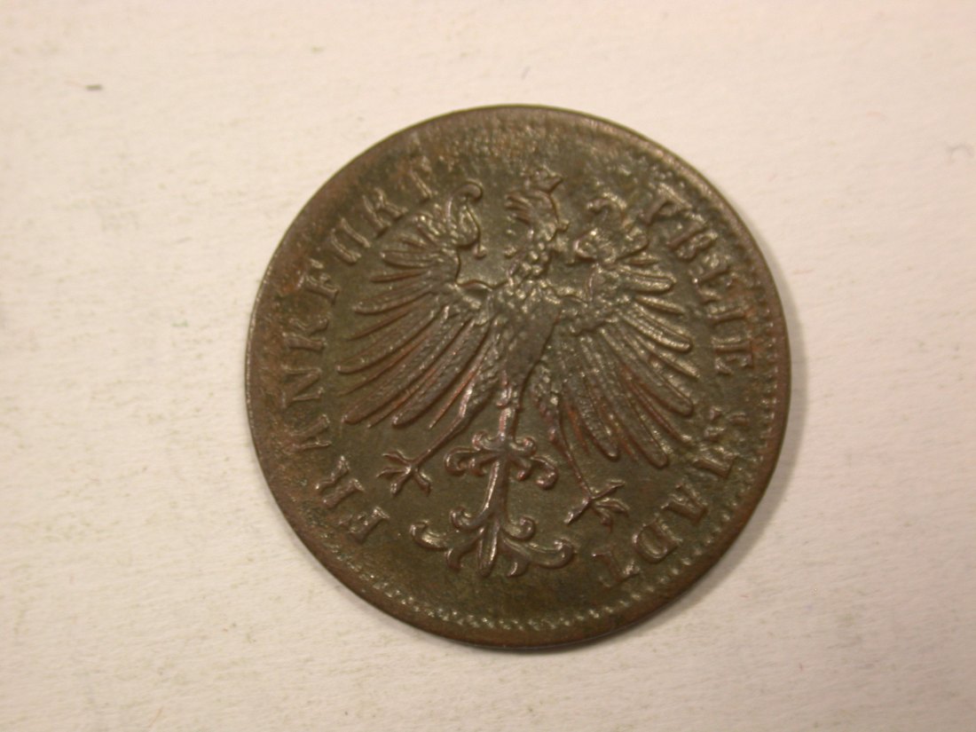  H13  Frankfurt  1 Heller 1852 in ss+  RR   Originalbilder   