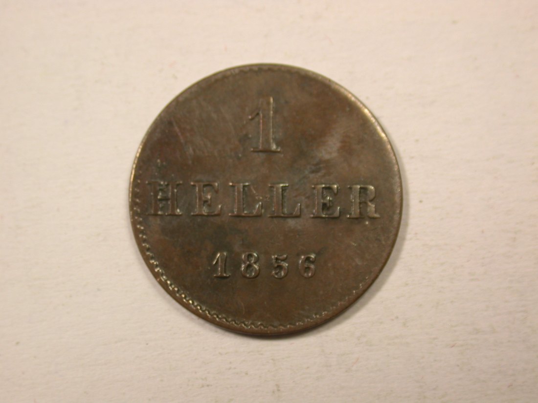  H13  Frankfurt  1 Heller 1856 in f.vz  Originalbilder   