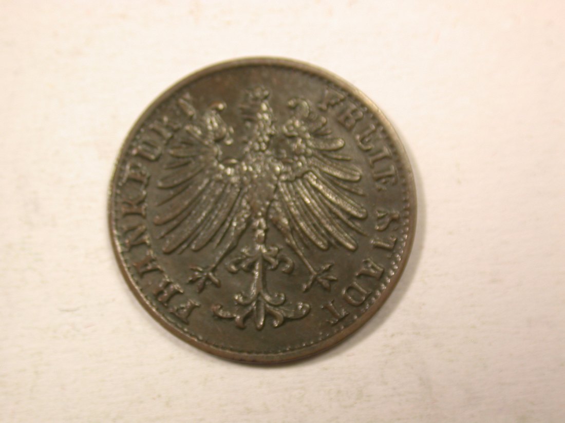  H13  Frankfurt  1 Heller 1856 in f.vz  Originalbilder   