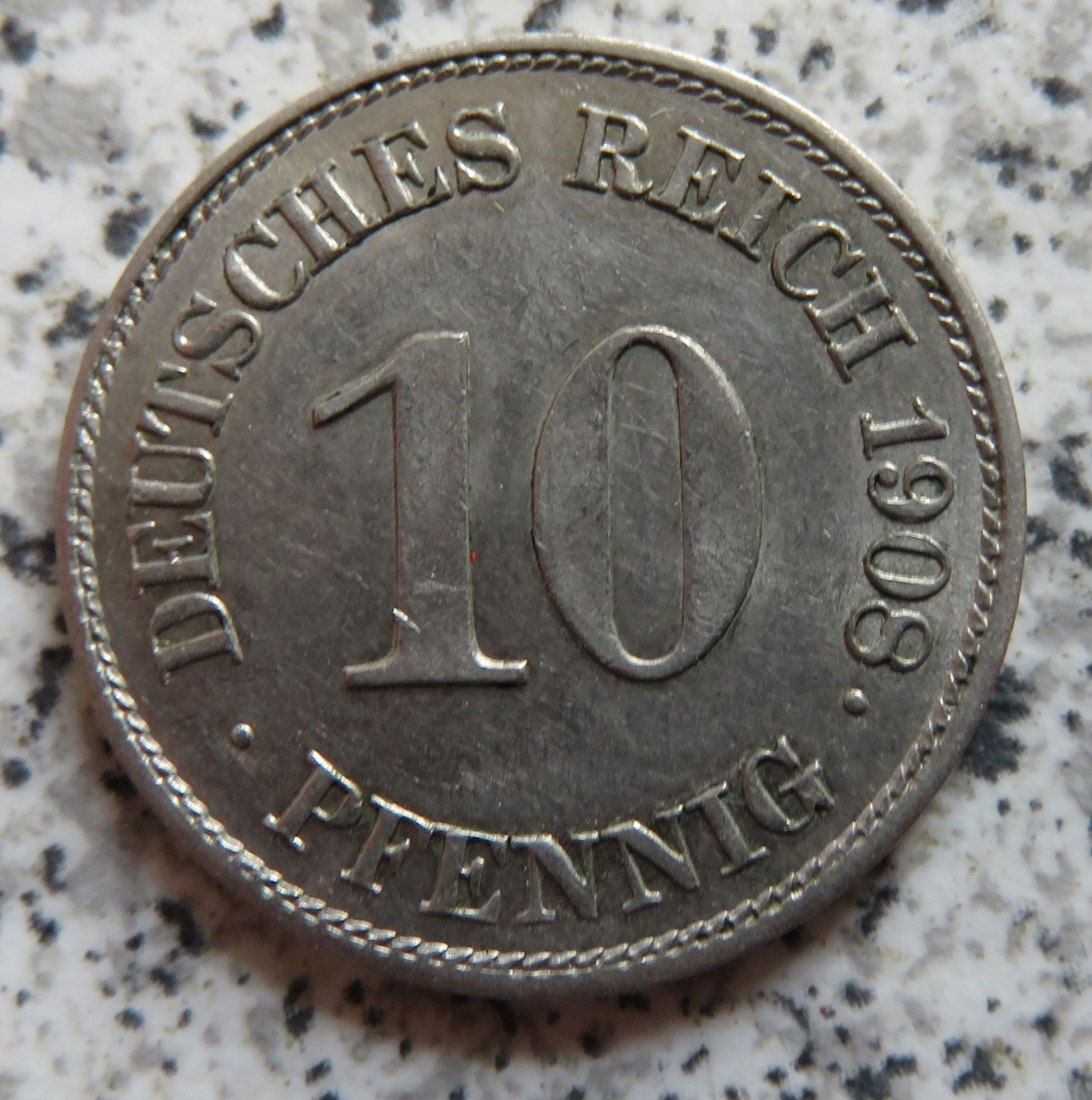  Deutsches Kaiserreich 10 Pfennig 1908 E   