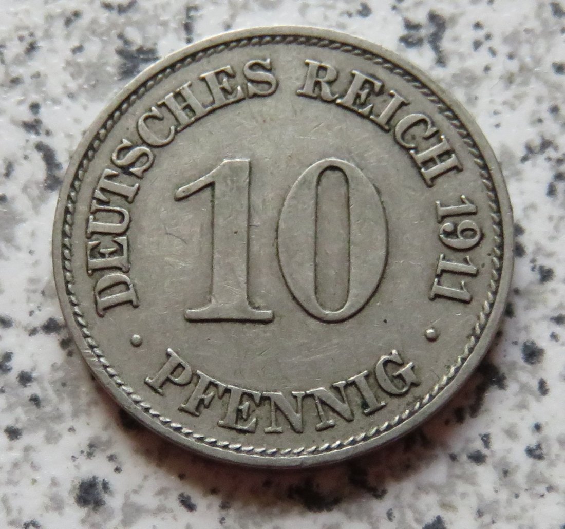  Kaiserreich 10 Pfennig 1911 E   