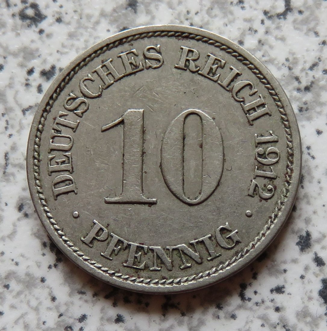  Deutsches Kaiserreich 10 Pfennig 1912 J   