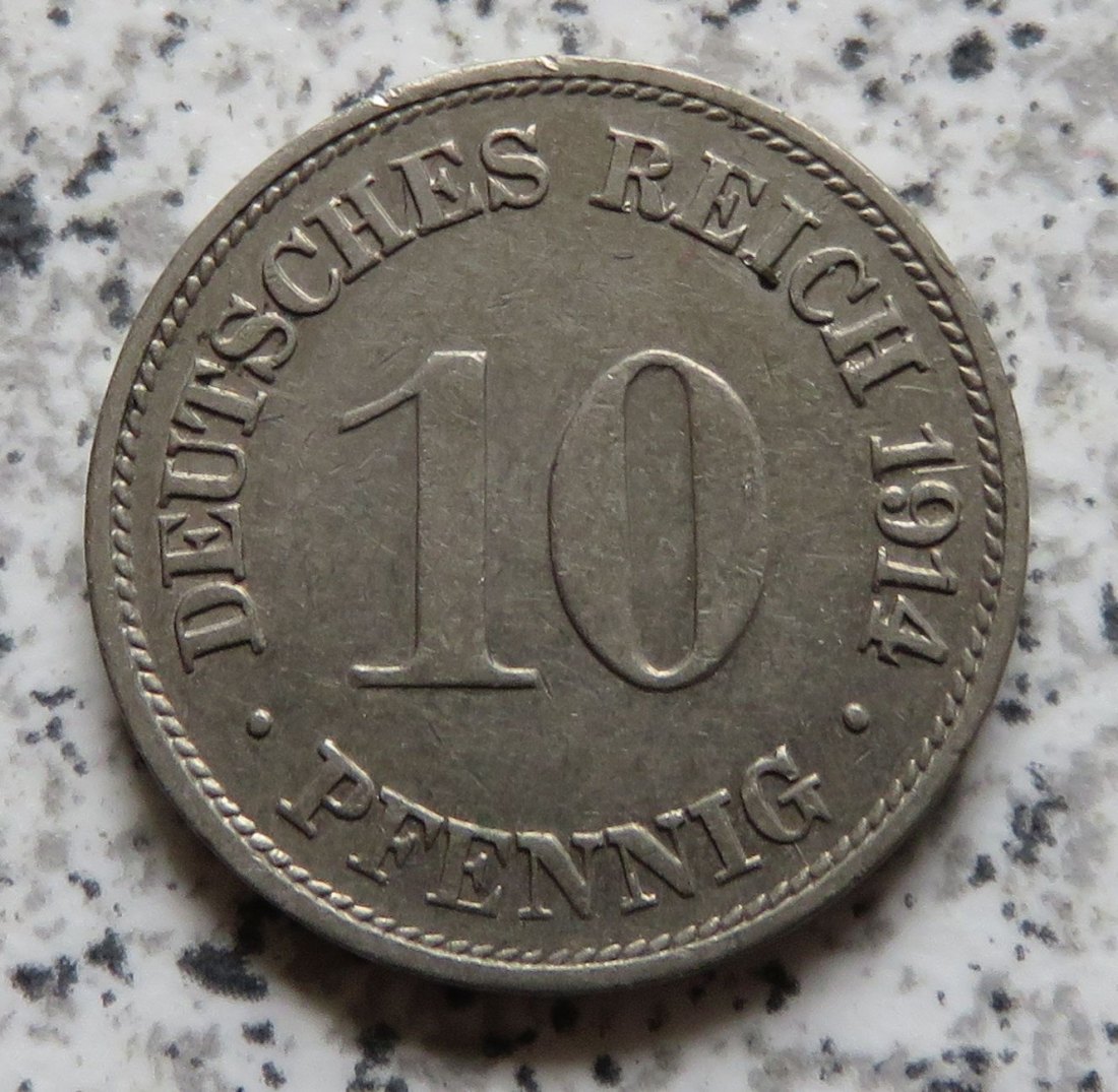  Kaiserreich 10 Pfennig 1914 G   