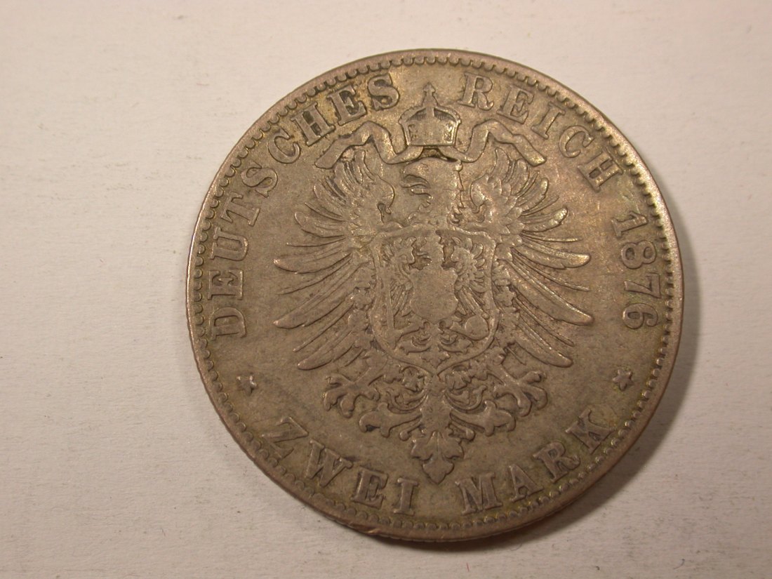  H14  KR  Baden 2 Mark 1876 in s-ss  Originalbilder   