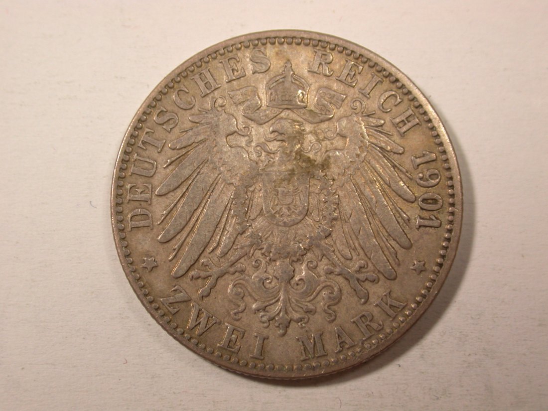  H14  KR  Baden 2 Mark 1901 in ss   Originalbilder   