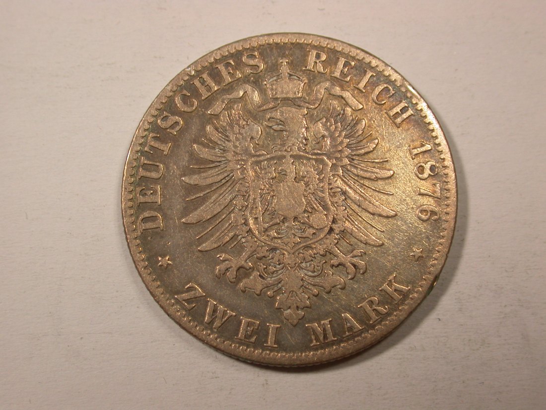  H14  KR  Bayern 2 Mark 1876 in s-ss   Originalbilder   