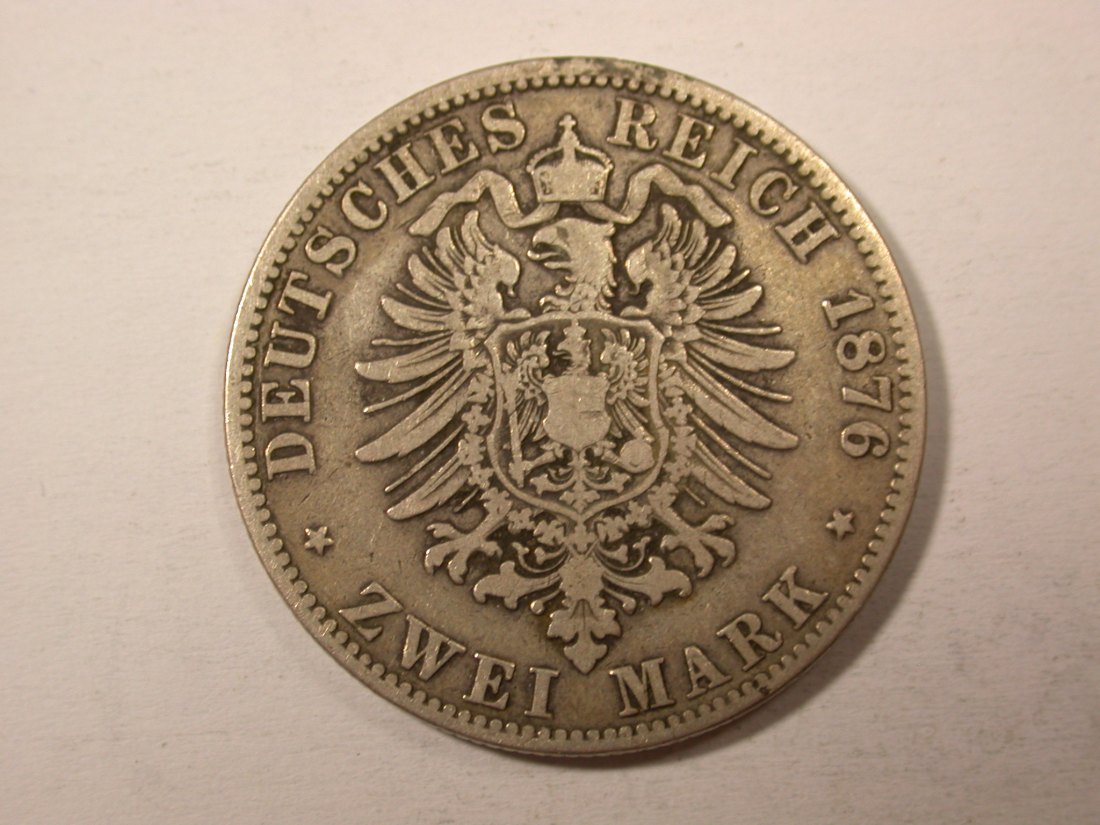  H14  KR  Preussen 2 Mark 1876 A in s-ss   Originalbilder   