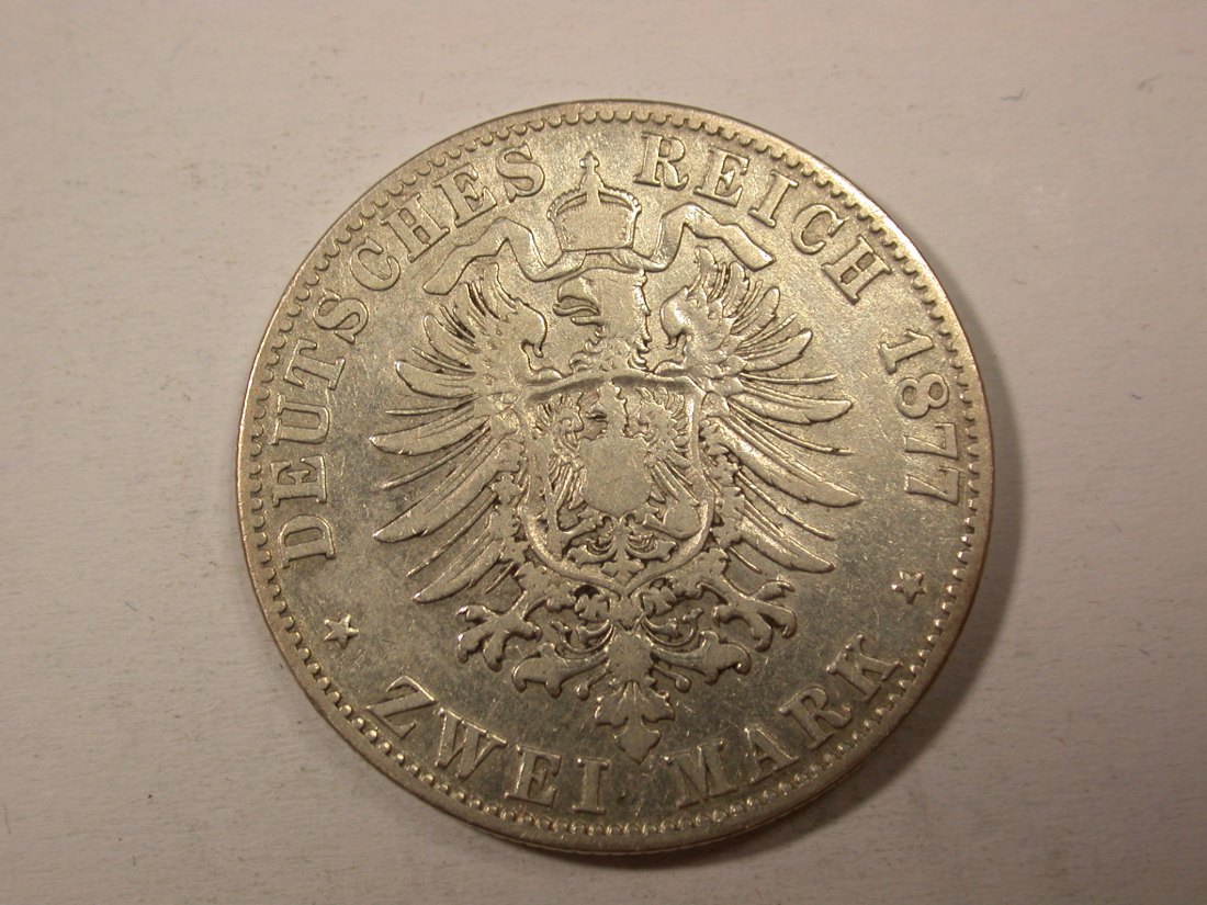  H14  KR  Preussen 2 Mark 1877 C in s-ss   Originalbilder   
