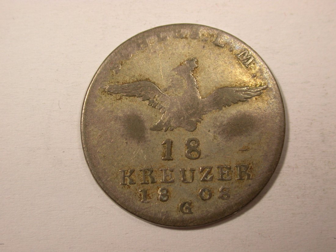 H14 Preussen für Schlesien 18 Kreuzer 1808 G in ss/ss-vz Originalbilder