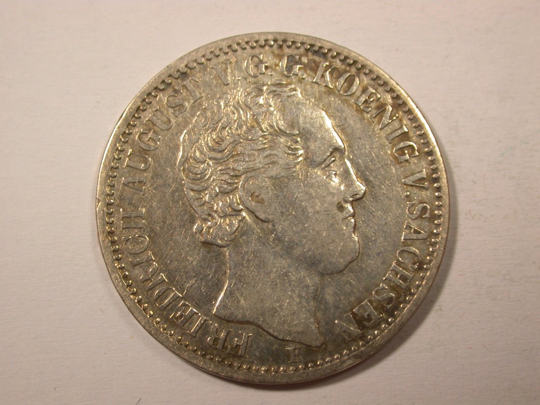 H14 Sachsen 1/3 Taler 1854 in ss/ss-vz Originalbilder