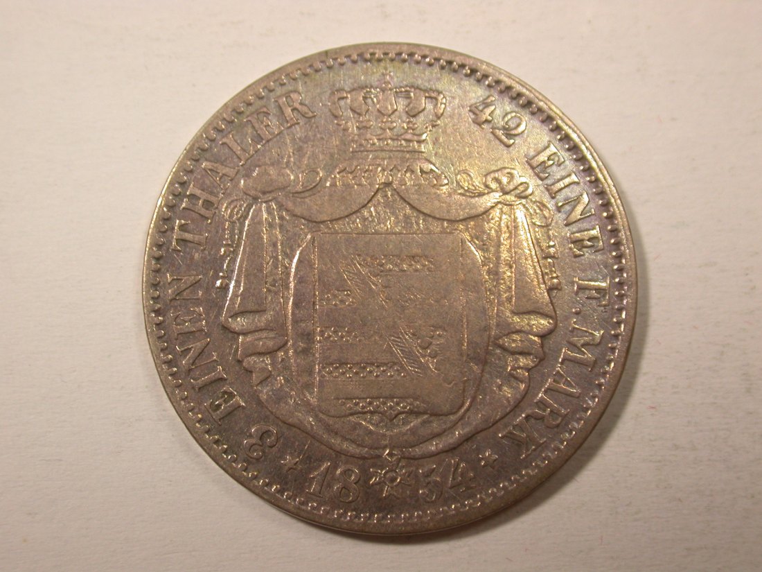  H14  Sachsen  1/3 Taler 1854 in ss/ss-vz  Originalbilder   