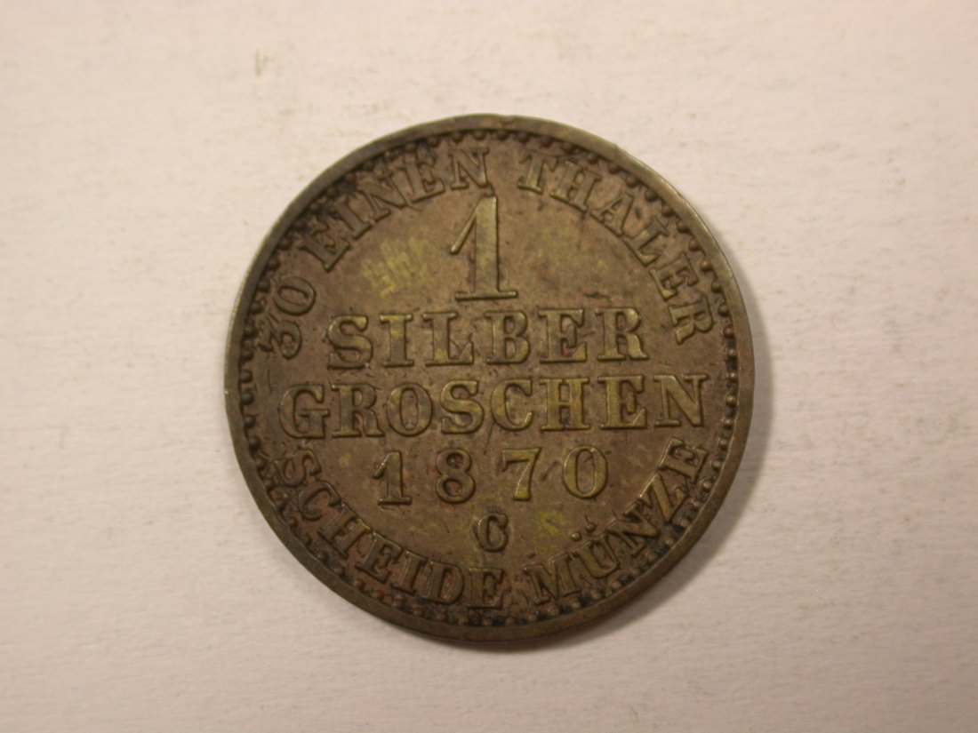  H14  Preussen  1 Silbergroschen 1870 C in ss-vz, Rdf.   Originalbilder   