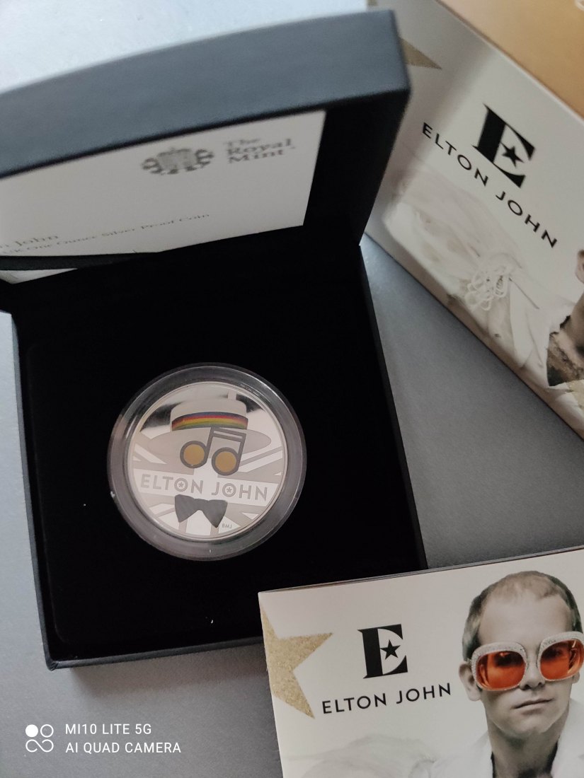  Großbritannien Music Legends 2 Pounds Silber coloriert 2020 Musiklegenden Elton John proof   
