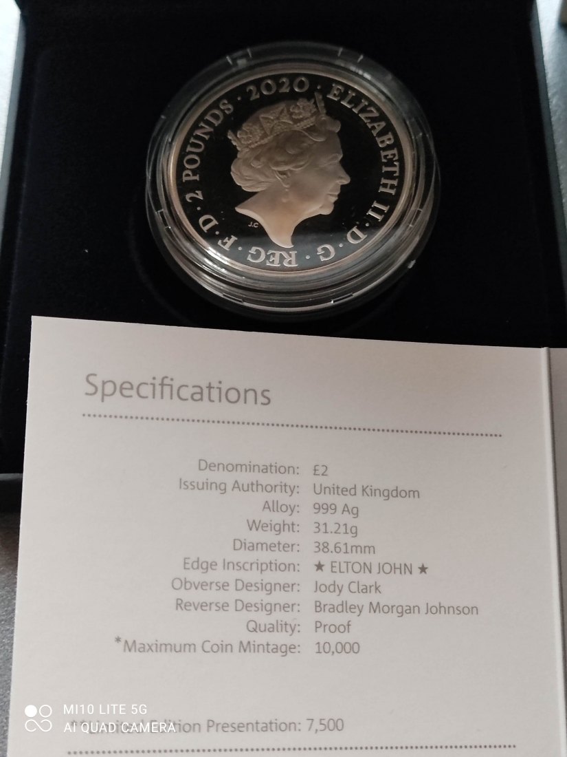  Großbritannien Music Legends 2 Pounds Silber proof coloriert 2020 Musiklegenden Elton John   