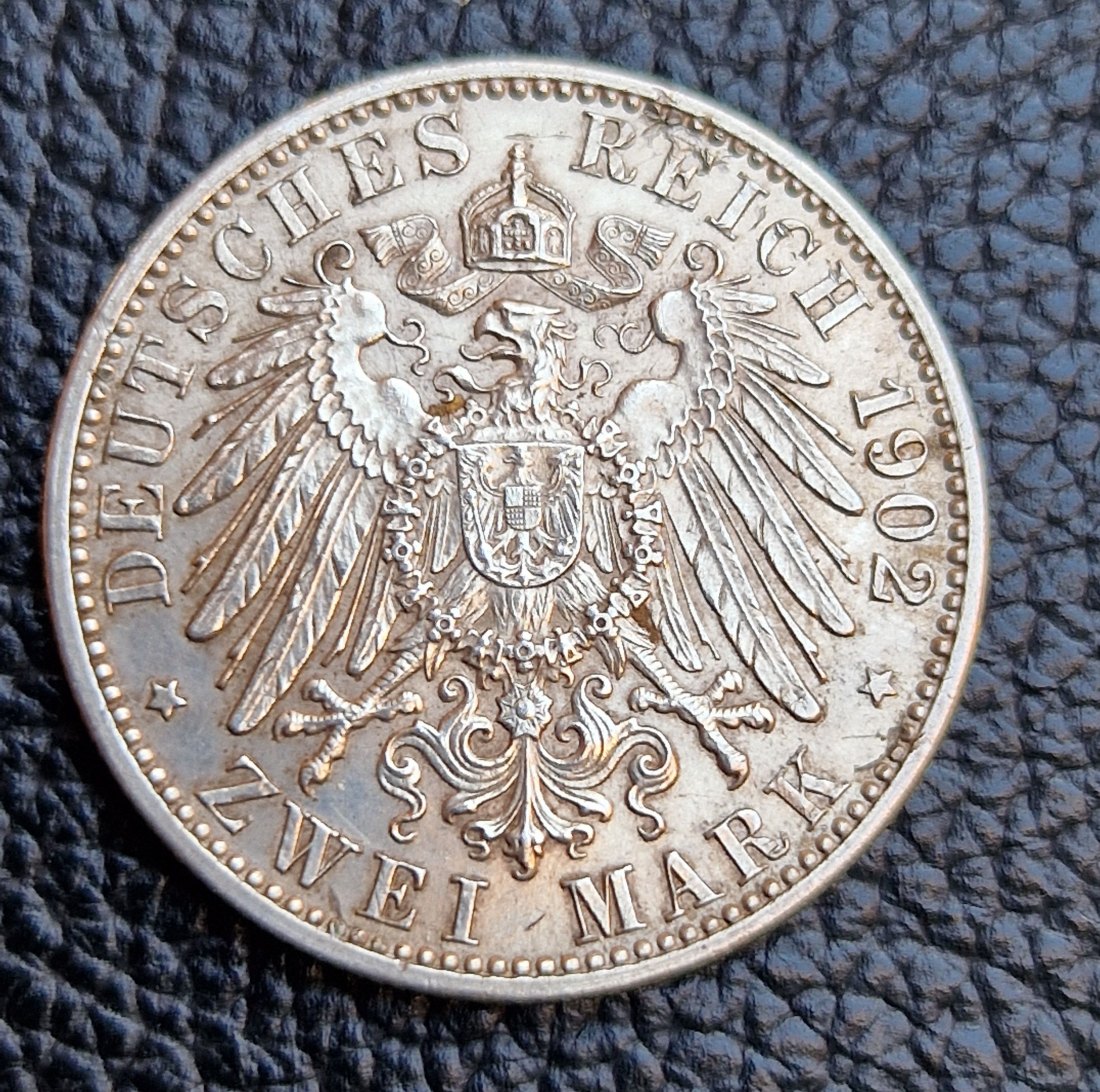  2 Mark Baden 1902 G Friedrich Zum 50jährigen Regierungsjubiläum Jaeger 30 Silber XXL Bilder   