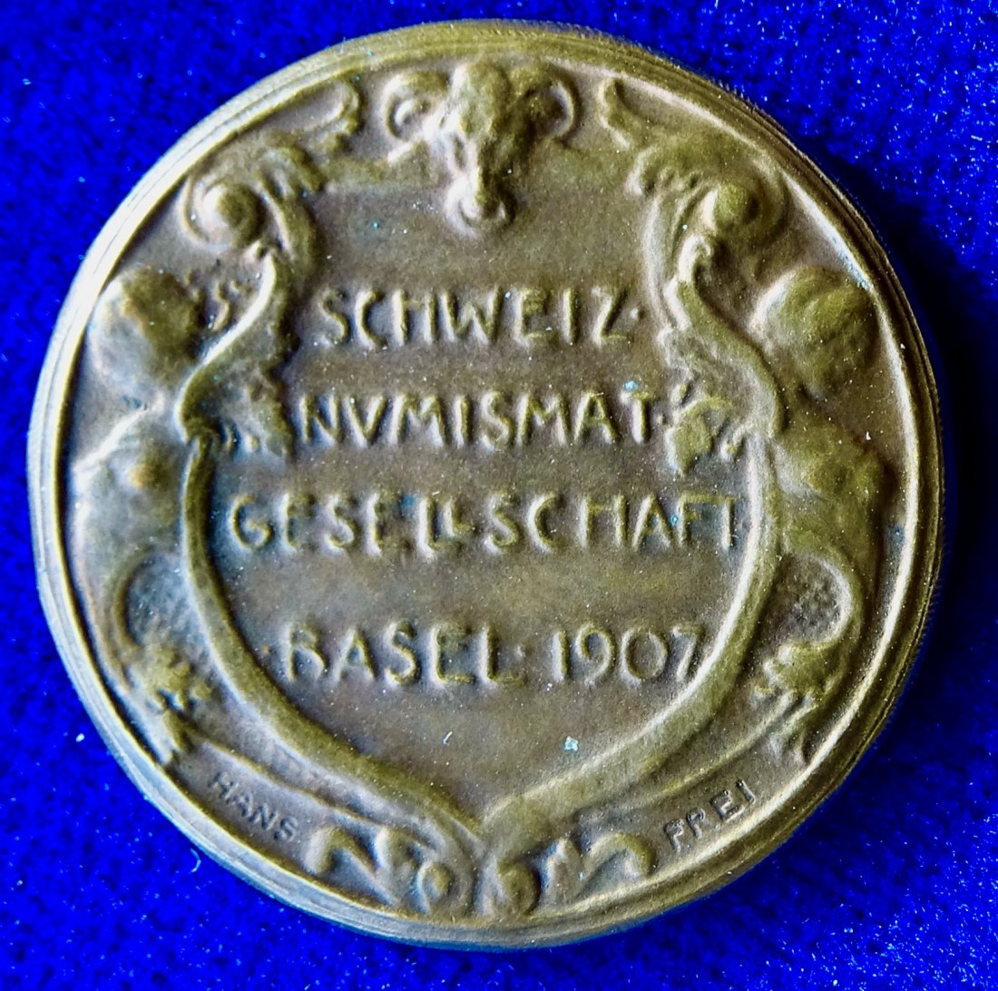  Basel, Schweiz, Jugendstil-Medaille 1907 Erasmus von Rotterdam von Hans Frei   
