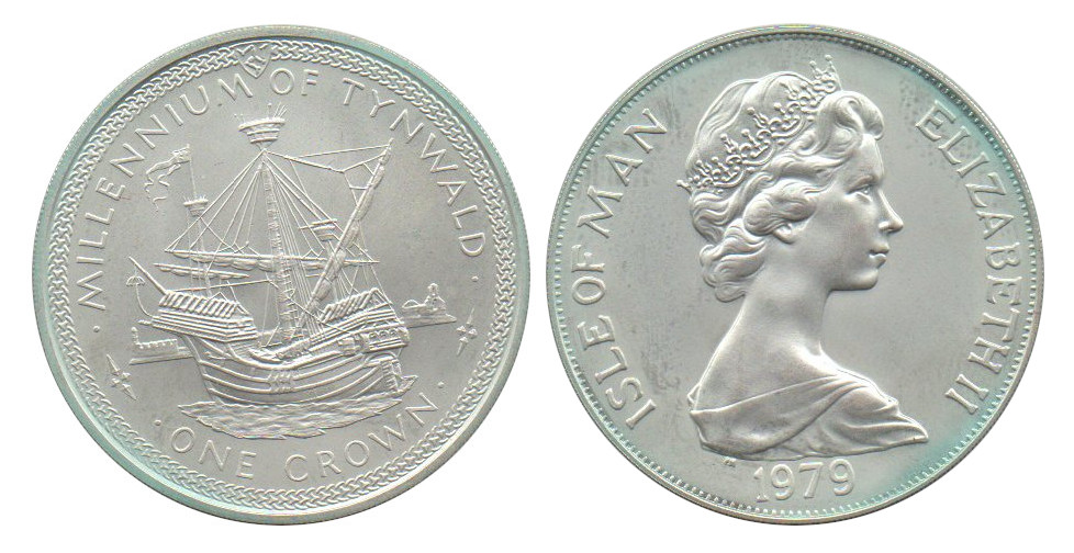  Isle of Man 1 Crown 1979 Millennium of Tynwald Schiff   