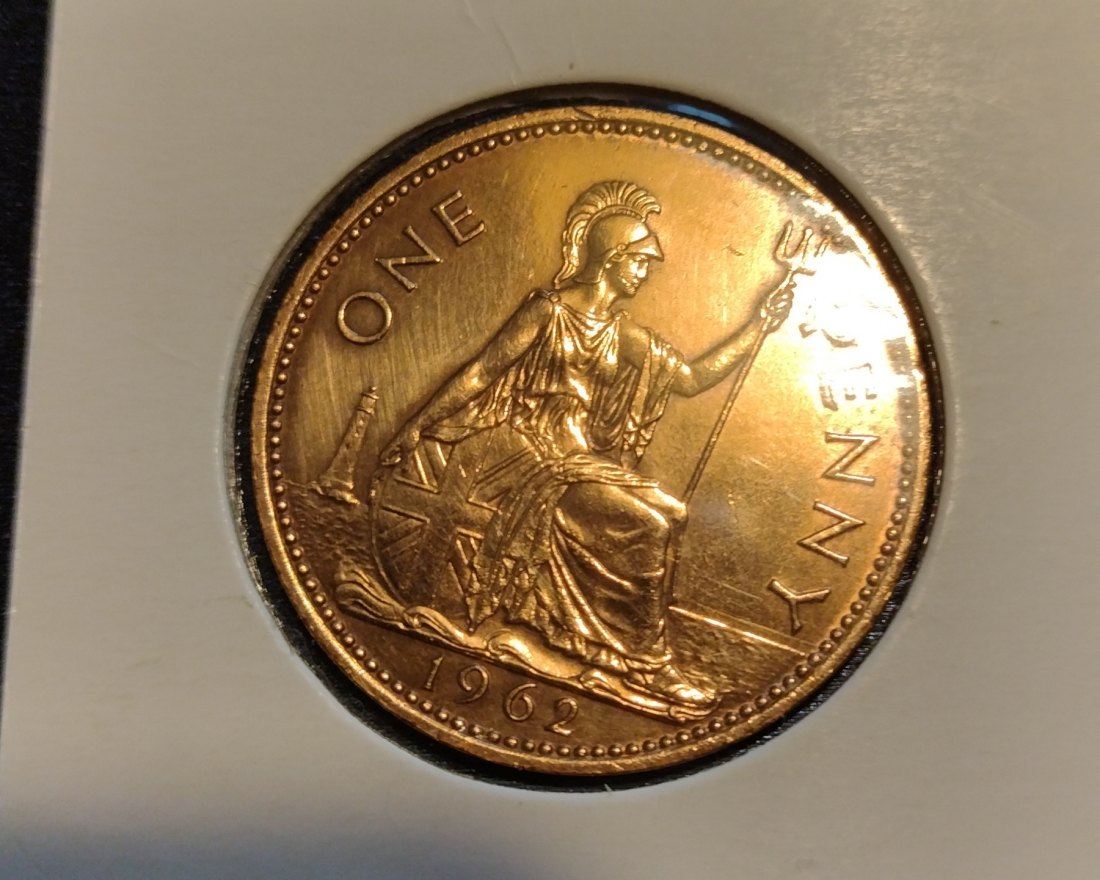  Großbritannien 1 Penny 1962,QEII und Britannica   
