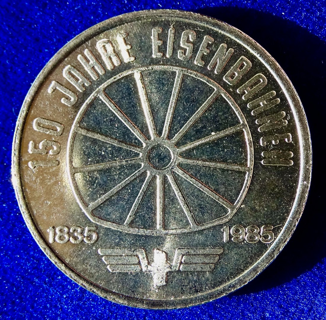  150 Jahre deutsche Eisenbahnen DDR Ministerium für Verkehr Medaille 1985 Berlin   