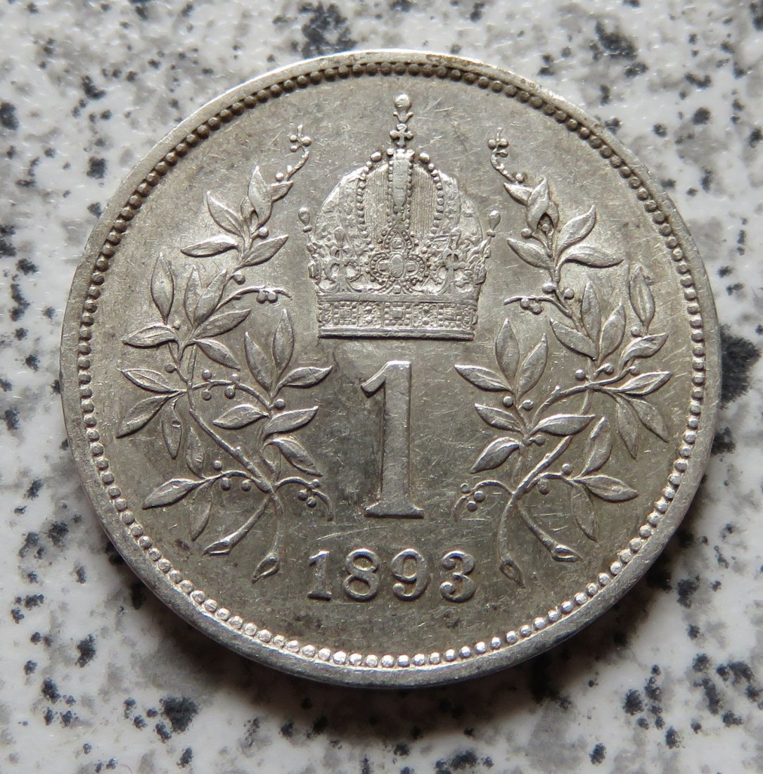  Österreich 1 Corona 1893, Erhaltung   