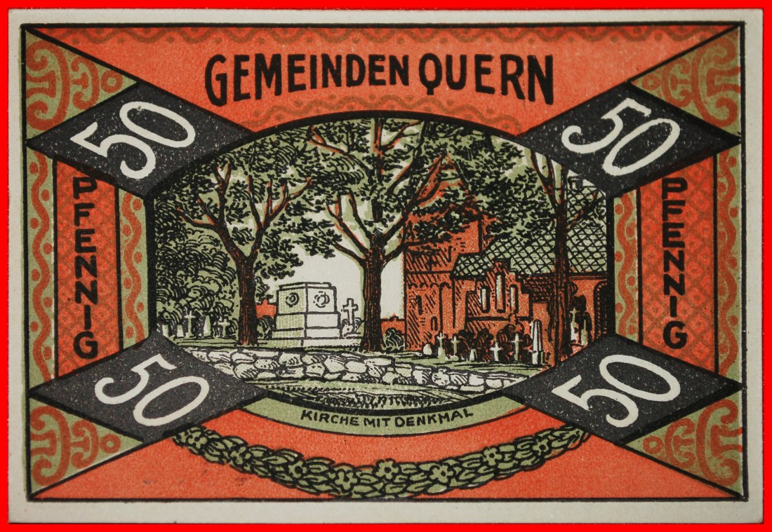 * SCHLESWIG-HOLSTEIN:GERMANY QUERN★50 PFENNIGS (1921) UNC! SIGNIFICANT PAST★LOW START ★ NO RESERVE!