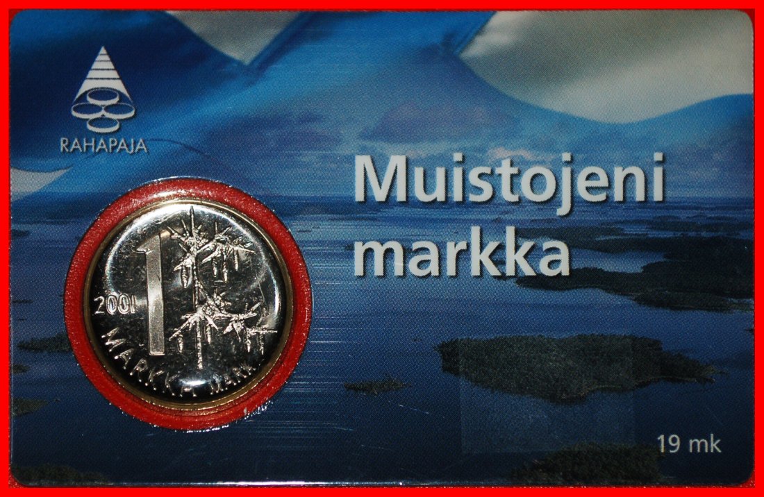 * LION (1860-2002): FINLAND ★ 1 MARK OF MY MEMORIES 2001M UNC IN COINCARD★LOW START ★ NO RESERVE!   