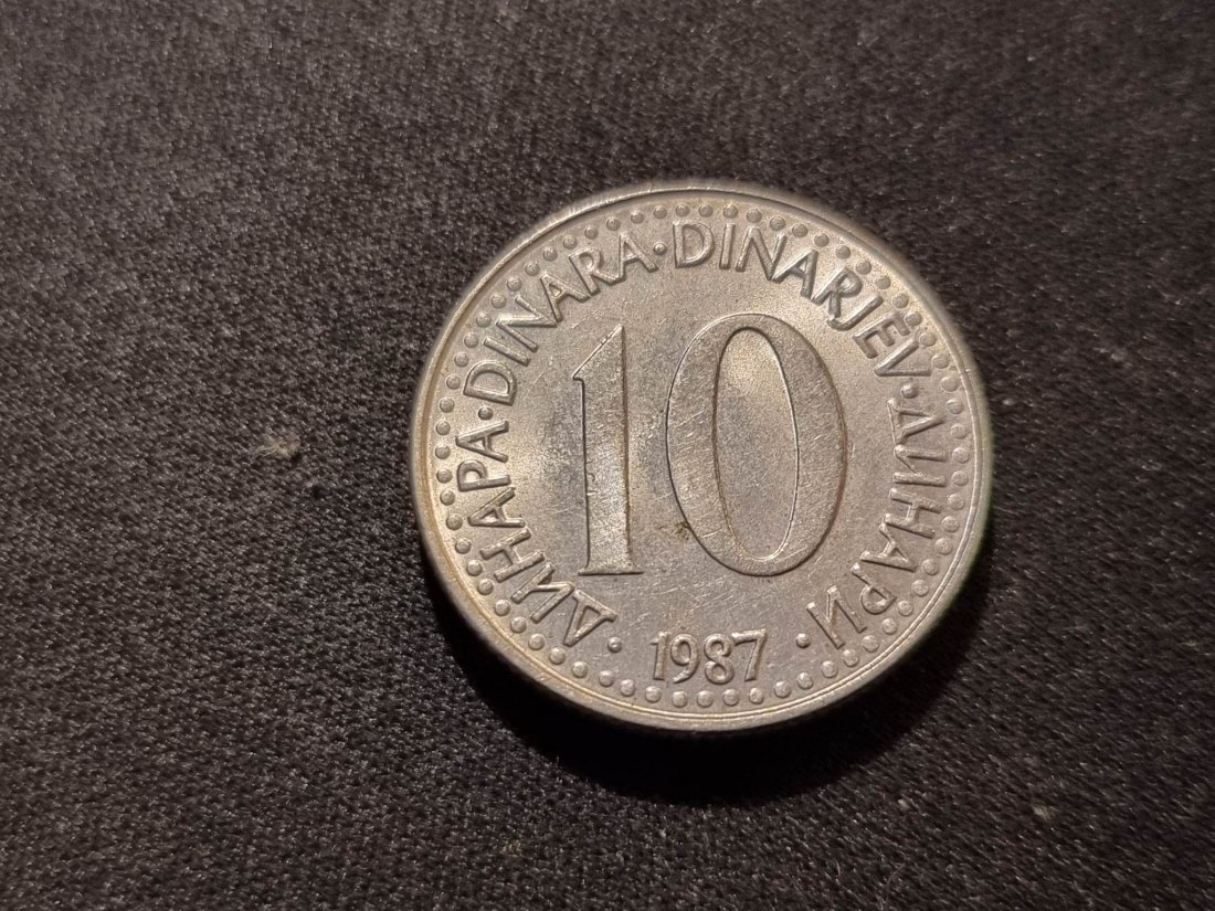  Jugoslawien 10 Dinar 1987 VZ   